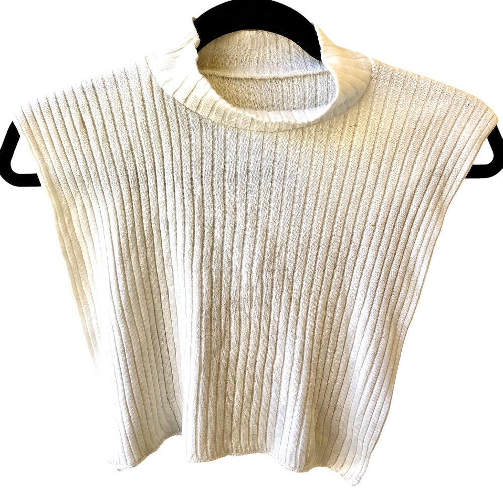 Mock Neck Turtleneck White Ribbed Dickie by Baar & Beards One Size
